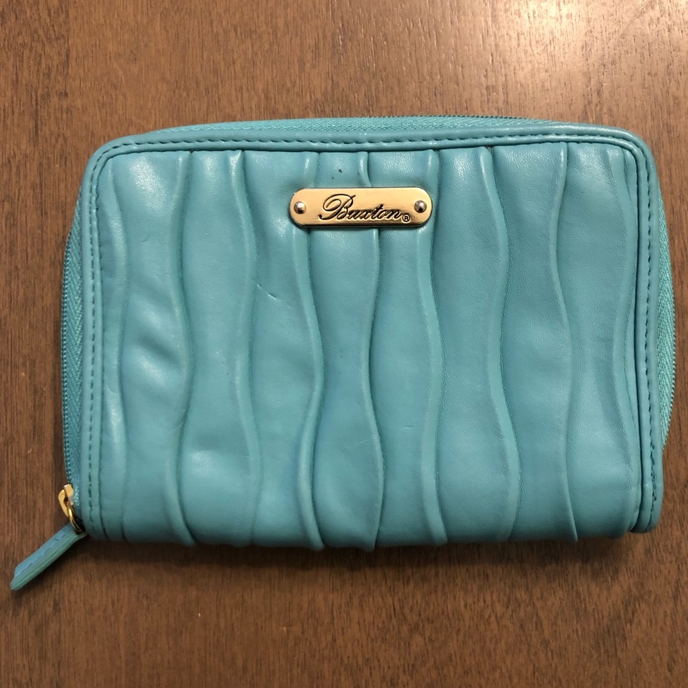 Turquoise Blue Buxton Zip Up Wallet